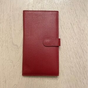 BECK Leather Long passport Wallet, Burgundy travel wallet